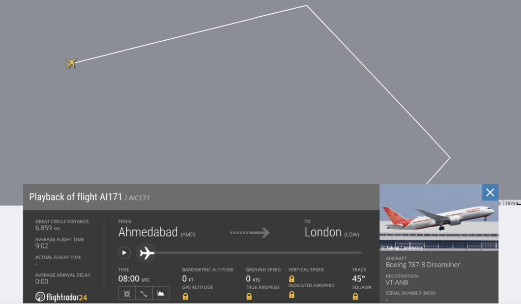 Die Trackingdaten der Unglücksmaschine auf flightradar24.com.