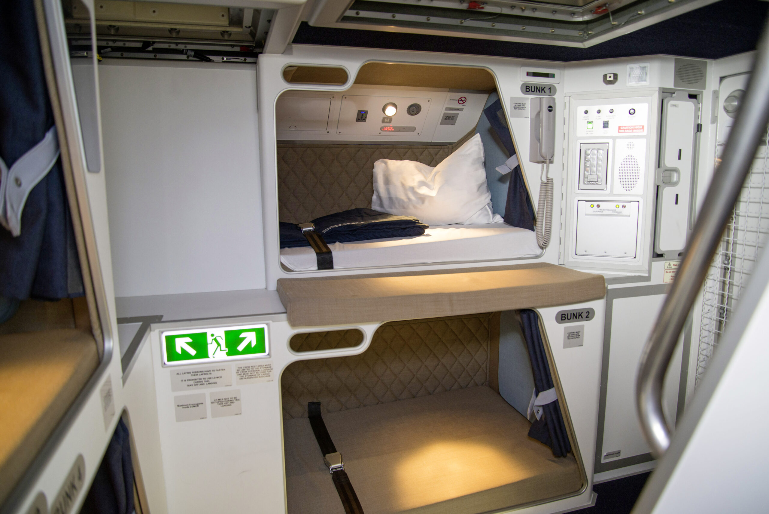 Die Ruheräume für die Crew befinden sich unterhalb der Economy Class. Bild: Dietmar Plath