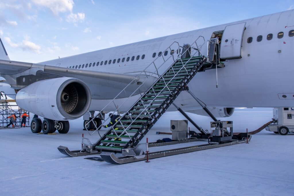 Eine richtige Flughafeninfrastruktur gibt es in der Antarktis nicht.