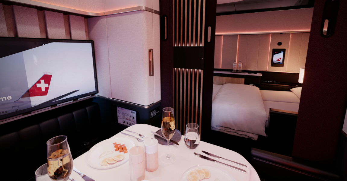 Swiss bietet ab Anfang 2026 kleine Mini-Appartements in der First Class auf Langstreckenflügen an.