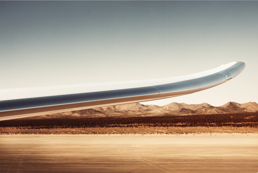 Die Tragfläche eine Boeing 747-8.