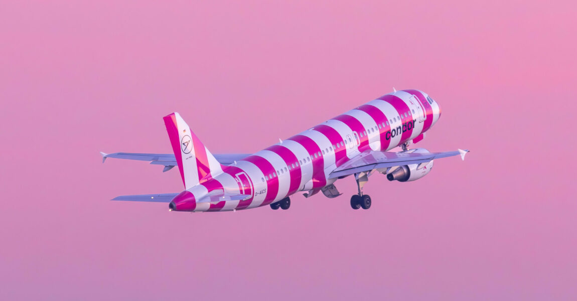 Die pinke A320 von Condor.