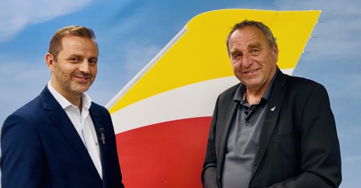 Iberia COO Ramiro Sequeira (l.) und AERO INTERNATIONAL-Mitarbeiter Kurt Hofmann (r.) haben über den Airbus A321XLR gesprochen.