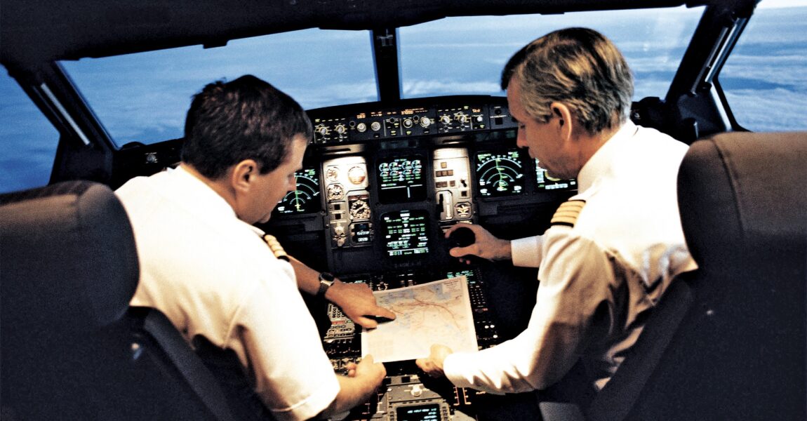 Lufthansa Airbus A340 Cockpit.