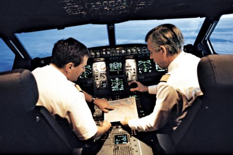 Lufthansa Airbus A340 Cockpit.