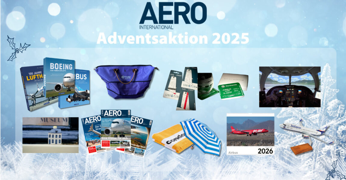 Bei der diesjährigen Adventsaktion 2025 von AERO INTERNATIONAL gibt es tolle Preise zu gewinnen.
