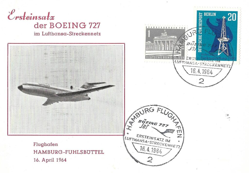 Erstflugbrief, Lufthansa, Boeing 727-030