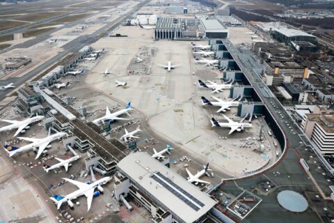 Terminal 1 am Flughafen Frankfurt.
