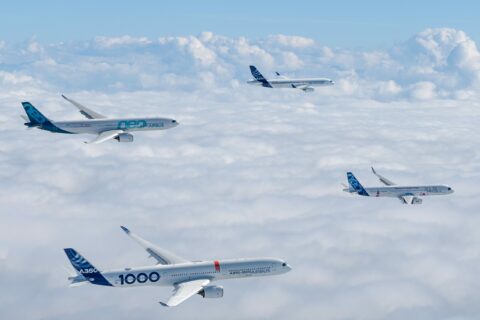 Teile der Airbus-Familie.