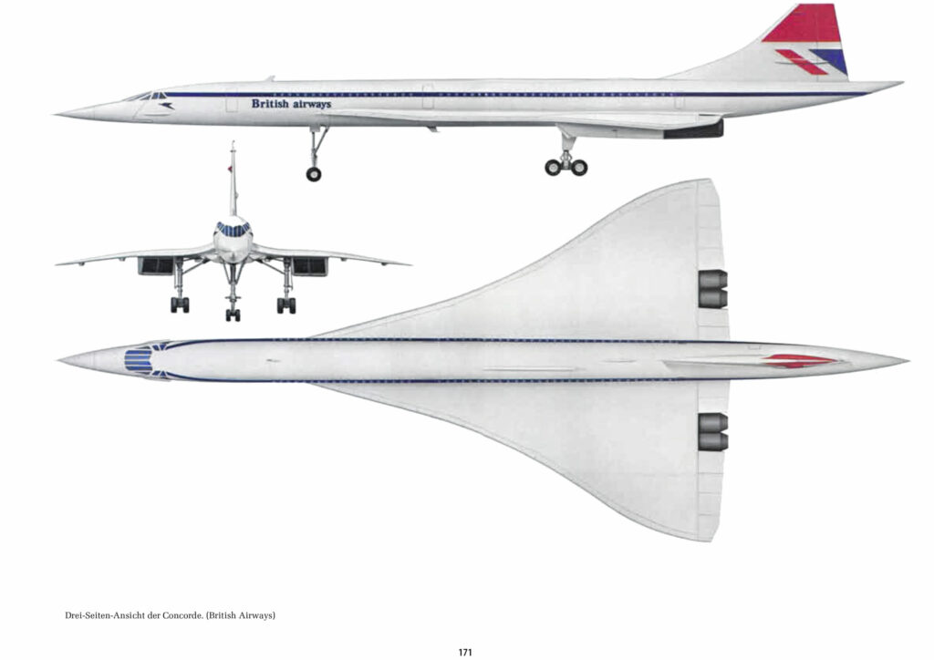 Dreiseitenansicht Concorde, British Airways