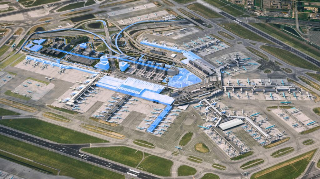 Masterplan des Flughafens Amsterdam-Schiphol.