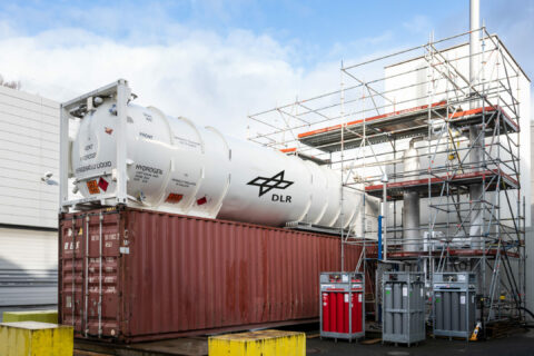 Testaufbau beim DLR-Institut für Antriebstechnik.