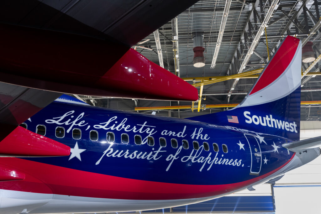 Southwest Airlines Sonderlackierung Unabhängigkeit