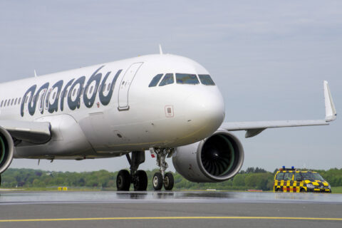 Eine A320 der Marabu auf dem Vorfeld.