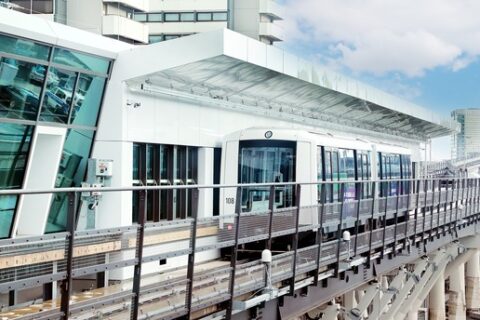Vorübergehende Außerbetriebnahme der neuen Sky Line-Bahn am Flughafen Frankfurt.