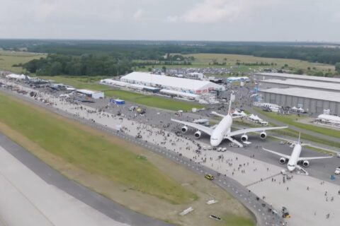 Protest am Eröffnungstag der ILA in Berlin.