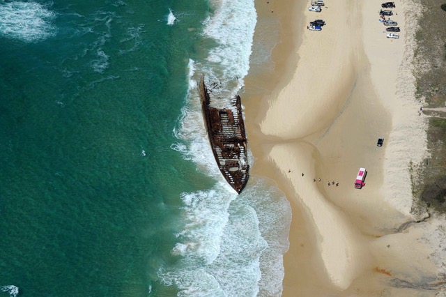 Schiffswrack auf Fraser Island.