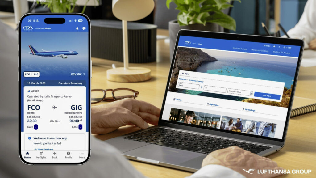 ITA Airways hat App und Website auf die Plattform der Lufthansa Group umgestellt, zu der sie zu 41 Prozent gehört.