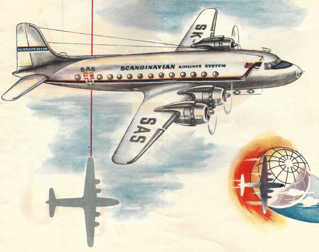 SAS, Broschüre, Douglas DC-4