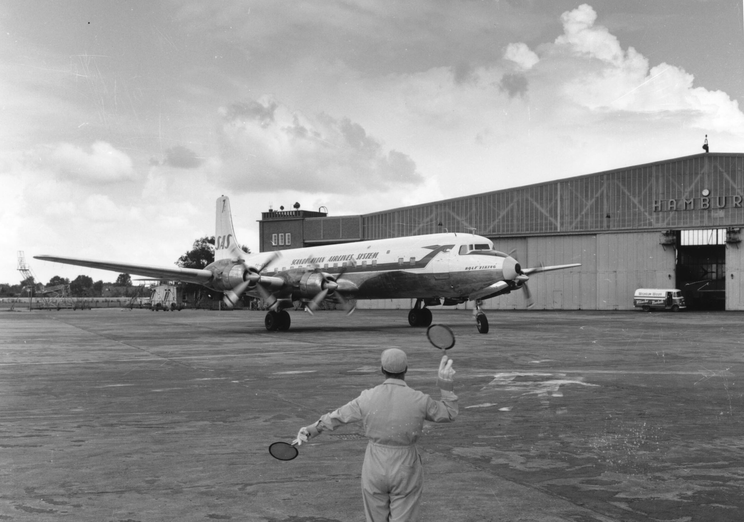 SAS, DC-7C, Hamburg