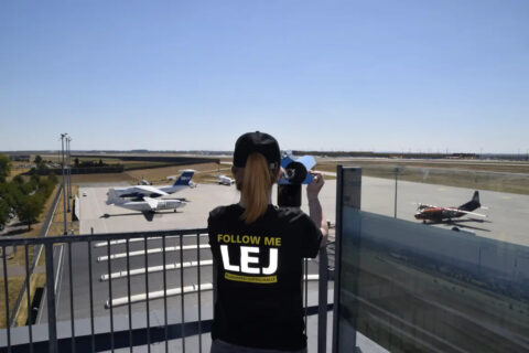 Die Besucherterrasse am Flughafen Leipzig.