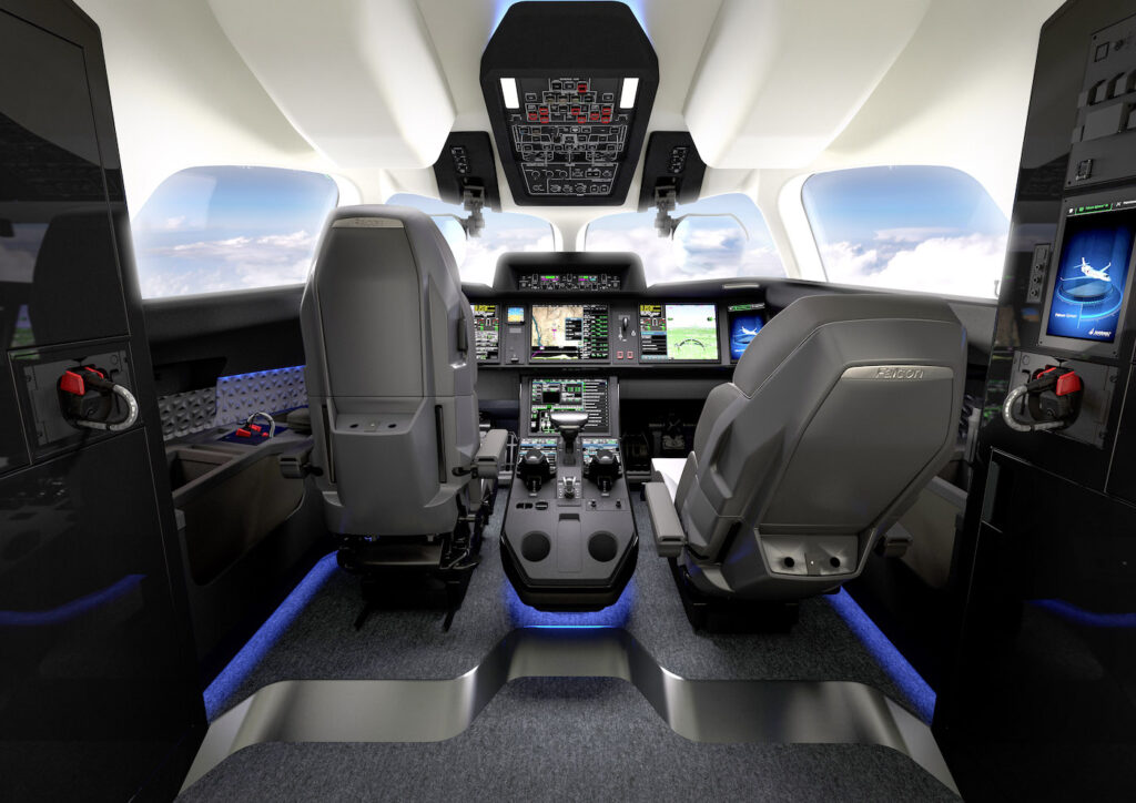 Flightdeck der Dasault Falcon