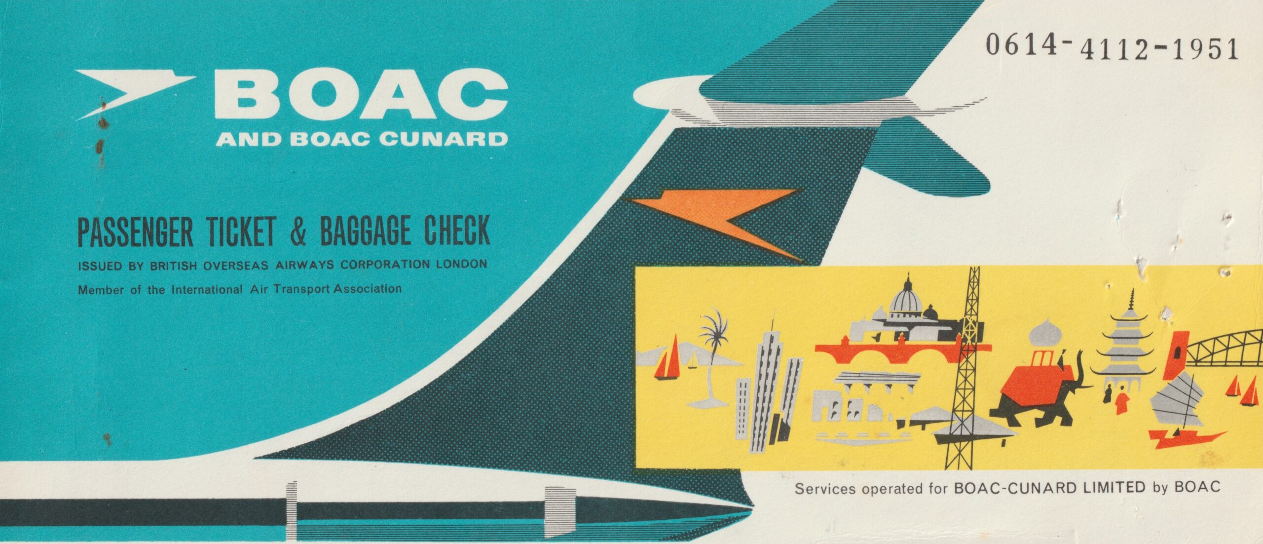 BOAC, VC10, Ticket