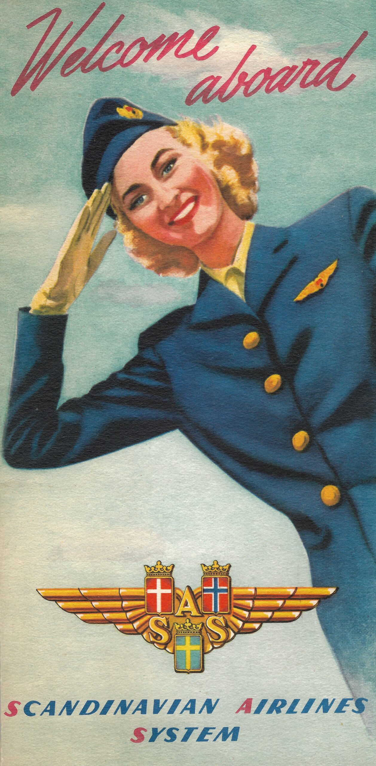 SAS, Flugplanhülle, 50er-Jahre