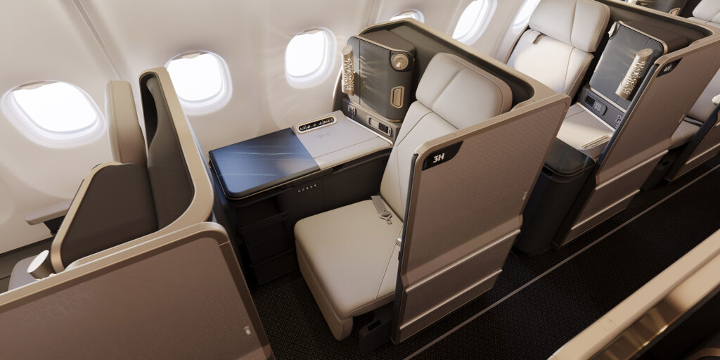 Die Business Class der A330neo der Etihad.