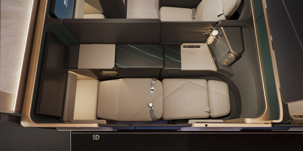 Liegesitz in der First Class der A330neo der Etihad.