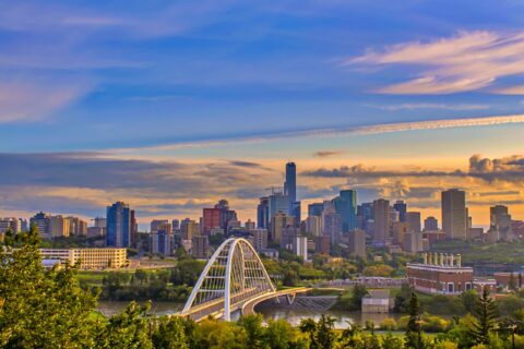 Die Skyline von Edmonton.